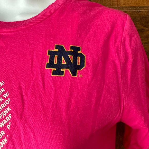 NWT Under Armour Notre Dame "Power in Pink" Breast Cancer Awareness Tee Small - Picture 5 of 14